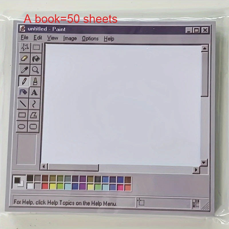 Vintage Computer Drawing Sticky Notes 50 Sheets - Ideal for Artists & Office Use,Durable Adhesive Notes, Sticky Notes for Office Beauty World Shop
