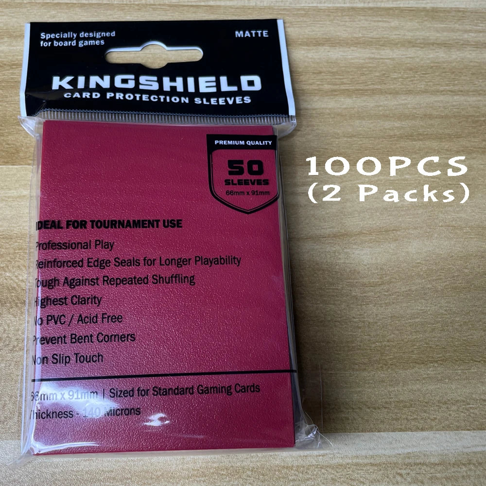 100PCS Matte Colorful Standard Size Card Sleeves TCG Trading Cards Protector Tarot Shield Board Games Cover PKM 66x91mm Beauty World Shop
