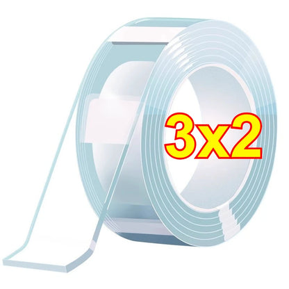 Nano Tape Double Sided Tape Transparent Reusable Waterproof Adhesive Tapes Cleanable Kitchen Bathroom Supplies Tapes Beauty World Shop