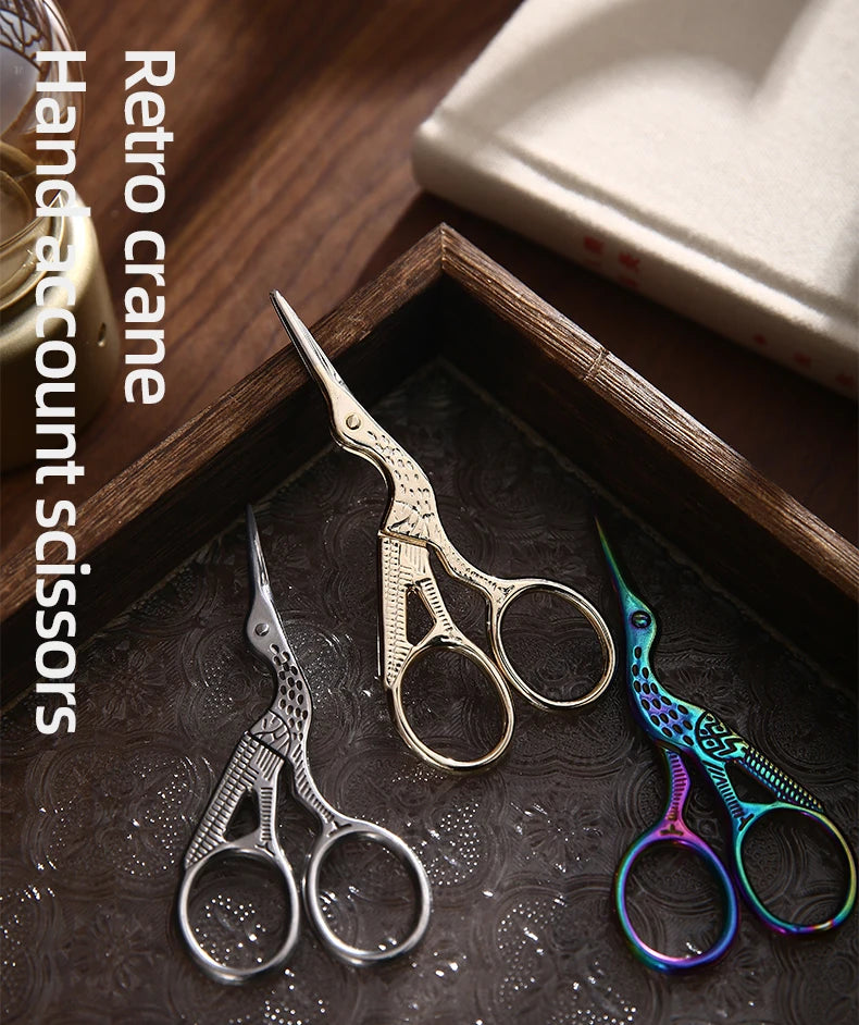 Mr.paper Antique Stork Sewing Art Scissors Made Stainless Steel Suitable for Daily Cutting Embroidery Sewing Craft Art Works Beauty World Shop