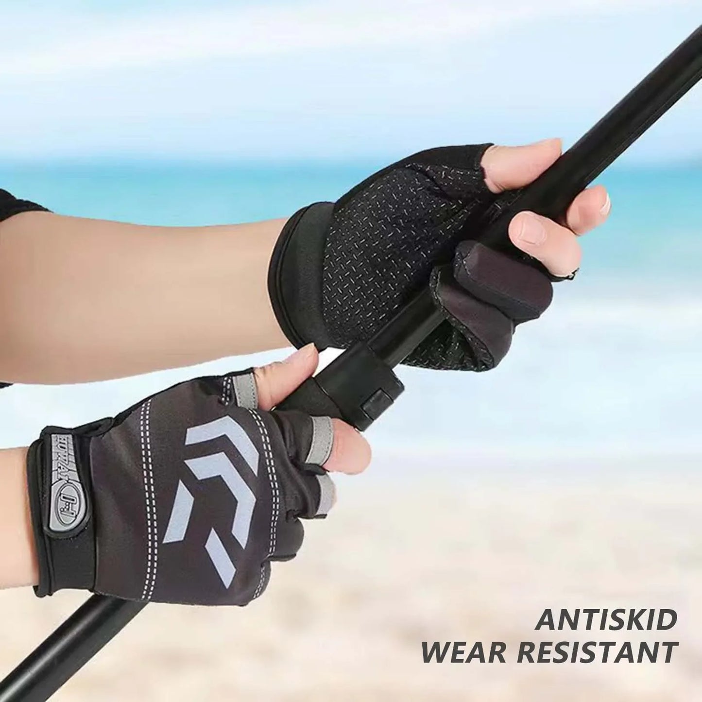 1/2 pair Fishing Gloves Sun Protection 3 Cut Fingers Anti-Slip Breathable Fishing Gloves Suitable for Outdoor Activities Beauty World Shop