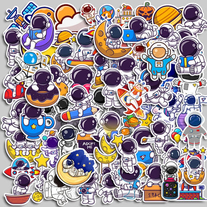 40-240pcs Astronaut Cosmonaut Stickers Cartoon Cute Decals Toy Stationery Guitar Phone Laptop Luggage Car Graffiti Kids Sticker Beauty World Shop