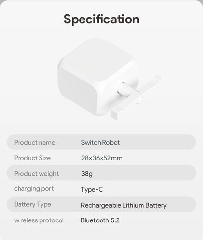 Tuya Fingerbot Wireless Control Light Switch Off Tool Automatic Button Pusher Adjustable Switch Press Robot Lazy Remote Control