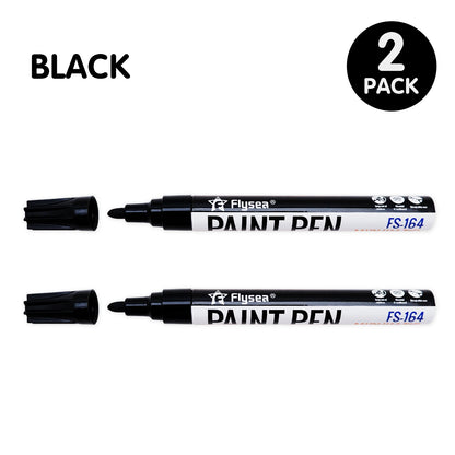 Black/White Oil Based Paint Pens, Permanent Marker for Metal, Wood, Canvas, Fabric, Plastic, Tire, Glass, Waterproof Beauty World Shop