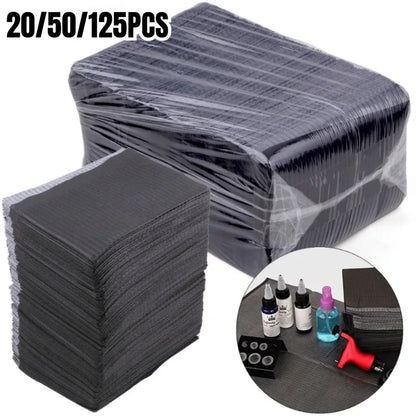 20/50/125PCS Black Tattoo Tabletop Cover Disposable Bed Sheet Fabric Waterproof Stain Resistant Cleaning Table Mat Beauty World Shop