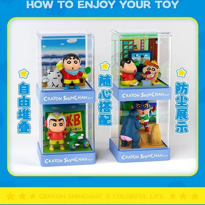 Crayon Shin-Chan Action Kamen‌ Kazama Tōru Bochan Anime Figure Model Doll Colorful Daily Iife Micro Scene Blind Box Toys Gifts Beauty World Shop