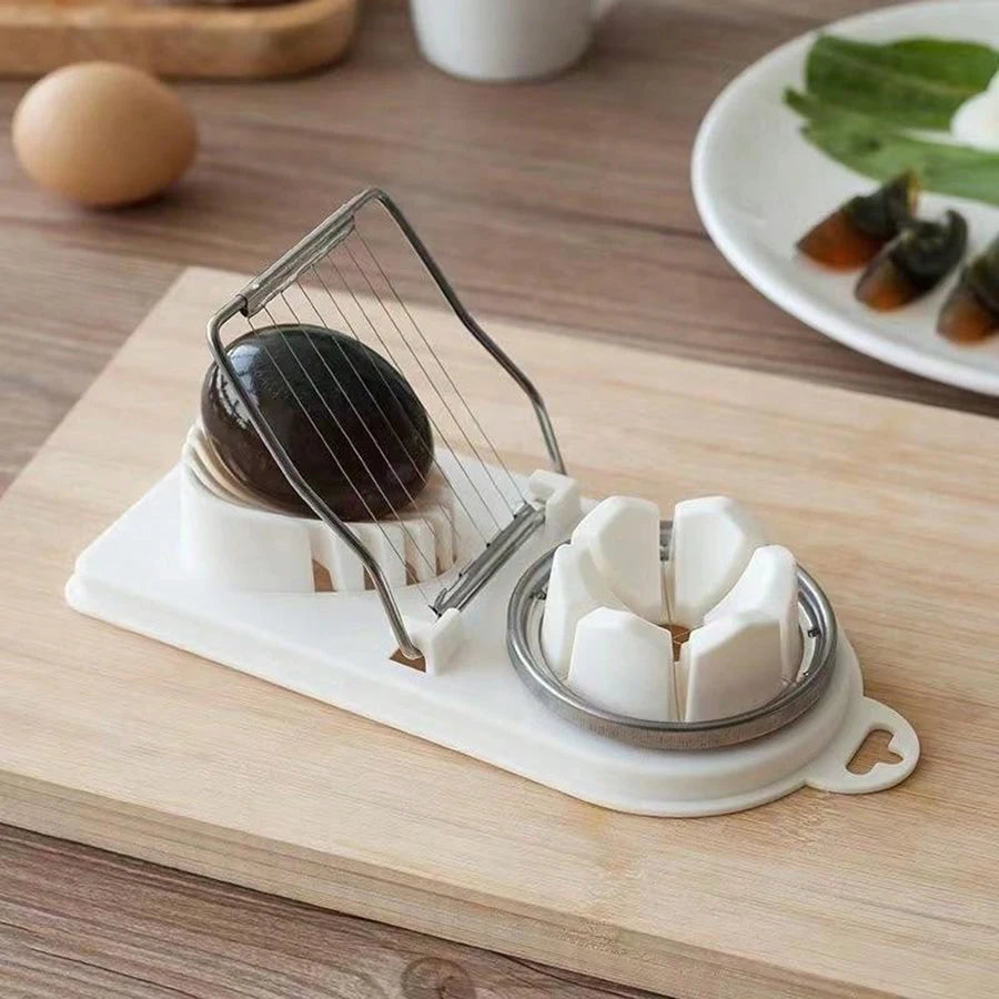 Multifunctional PP Base egg cutter 2-in-1 stainless steel wire pull egg cutter for hanging high-quality kitchen accessory tools Beauty World Shop