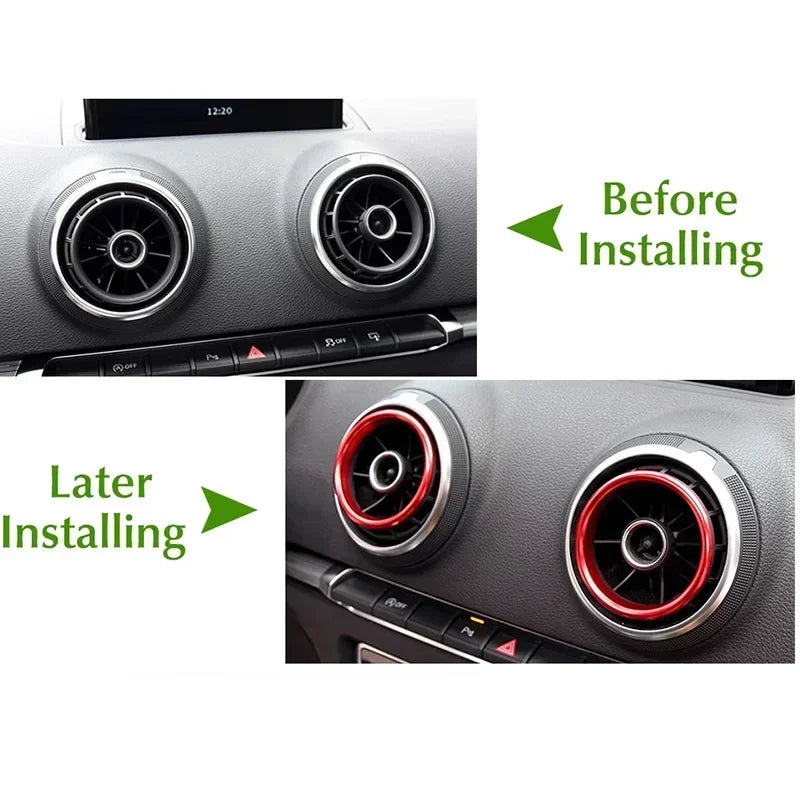 Car Air Center Console Outlet Trim Inner Ring Cover Styling For Audi A3 8V S3 2014-2019 Q2 2017 2018 2019 Interior Accessories Beauty World Shop