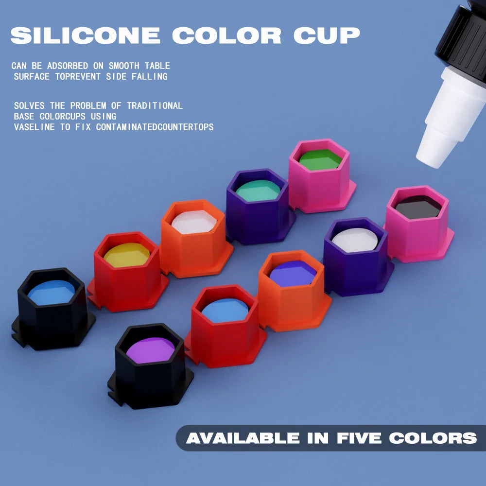 200Pcs Disposable Tattoo Silicone Ink Cup Permanent Makeup Pigment Holder Container Cap Tattoo Ink Accessories for Tattoo Artist Beauty Trend Shop