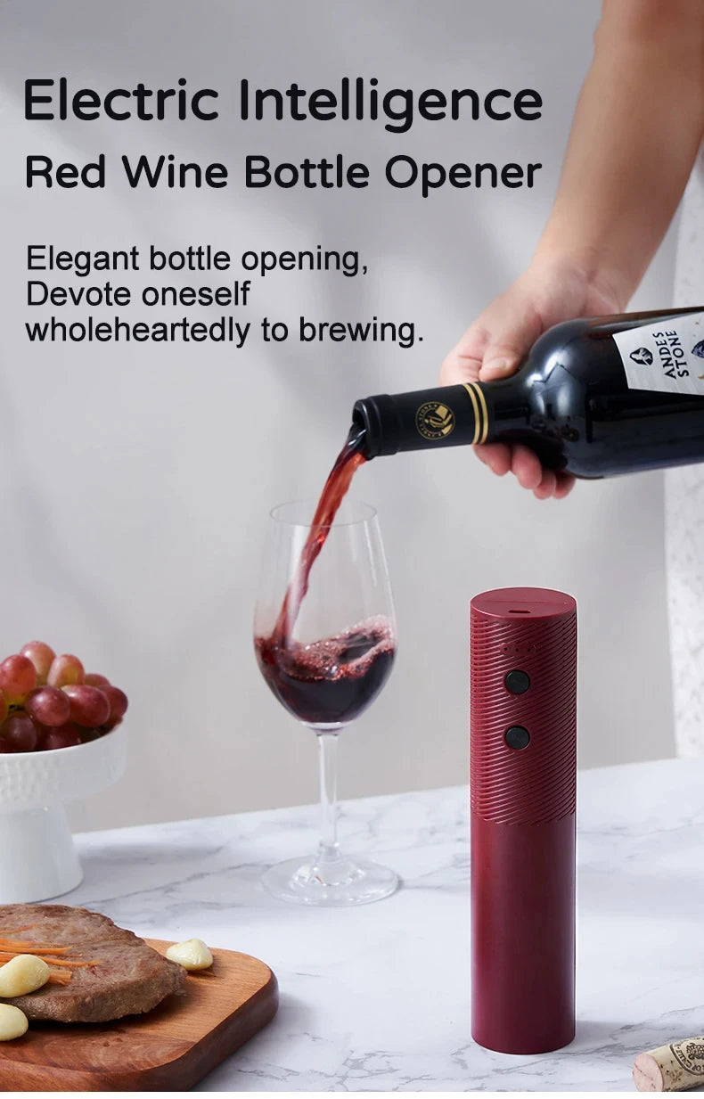 Electric Wine Bottle Opener Automatic Red Wine Corkscrew Rechargeable Wine Opener One-click Button Wine Tools Kitchen Products Beauty World Shop