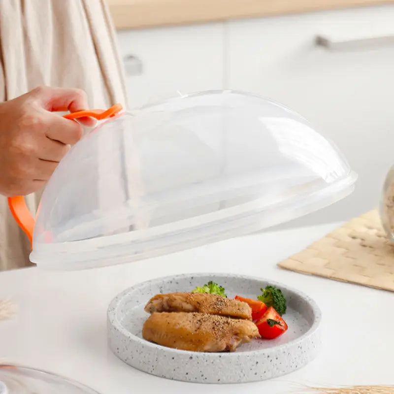 Splash Microwave Cover High Temperature Resistant Microwave Guard Lid Transparent Food Heating Cover with Steam Vent and Handle Beauty World Shop
