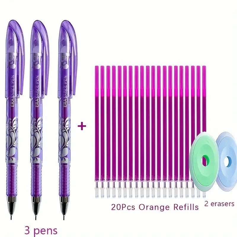 0.5mm Erasable Gel Pen Set 6 Colors Ink Writing Gel Pens Refills Rods Washable Handle for School Office Stationery Supplies Beauty World Shop