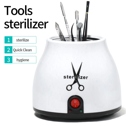YIKOOLIN 100W Nail Tool Sterilizer Pot High Temperature to Clean Nail Tool  Disinfectant Jar Tweezer Disinfectant Container Beauty World Shop