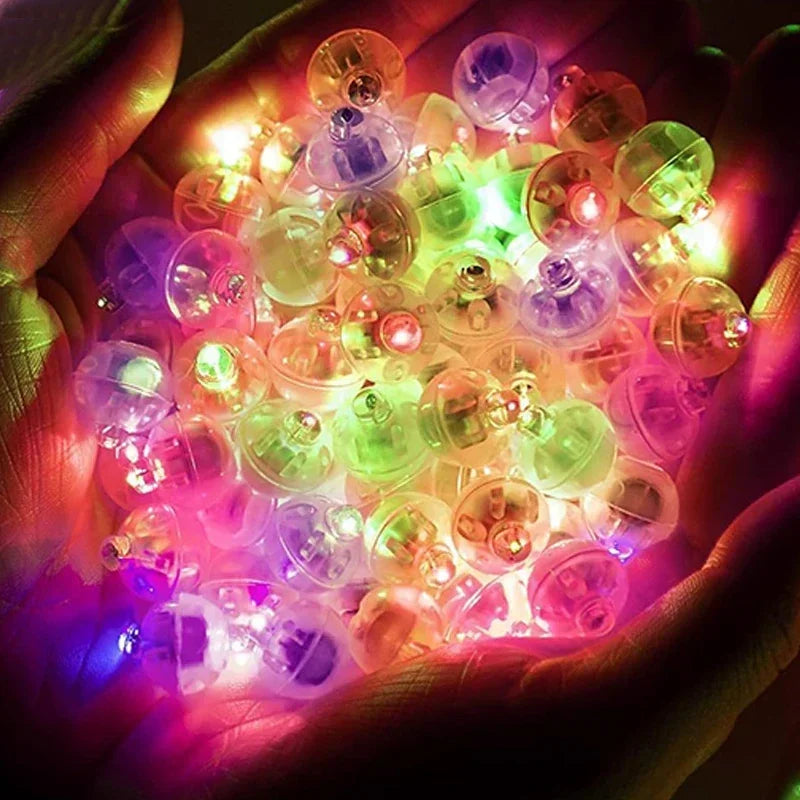 100/10Pcs Mini LED Balloon Light Colorful Flashing Luminous Tumbler Ball Lamp Lantern Light Christmas Wedding Party Decorations Beauty World Shop
