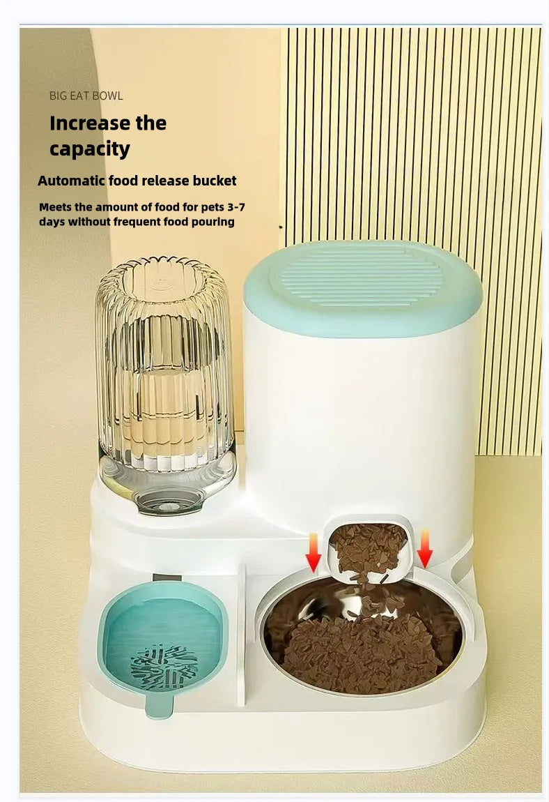 Cat bowl automatic feeder for cats, dogs, pets, water dispensers, integrated cat bowl, cat food basin, dogs, eating, drinking wa Beauty World Shop