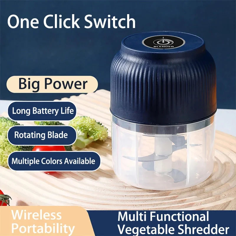 250ml Mini Wireless USB Rechargeable Electric Vegetable Chopper Garlic Crusher Food Chopper for Kitchen Gadgets for Garlic Beauty World Shop