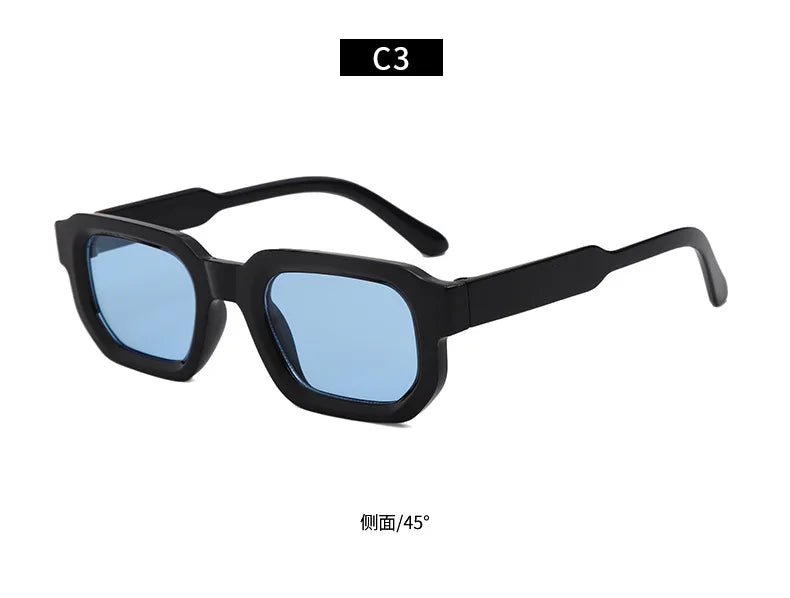 New Retro Rectangular Frame Sunglasses - Fashionable Retro Sunglasses With Uv400 Protection3007 Beauty World Shop