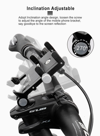 GUB Aluminum Bicycle Phone Holder Metal Bike Cell Mobile iPhone Stand for Motorcycle Scooter Handlebar Bike Headsets Stem Mount Beauty World Shop