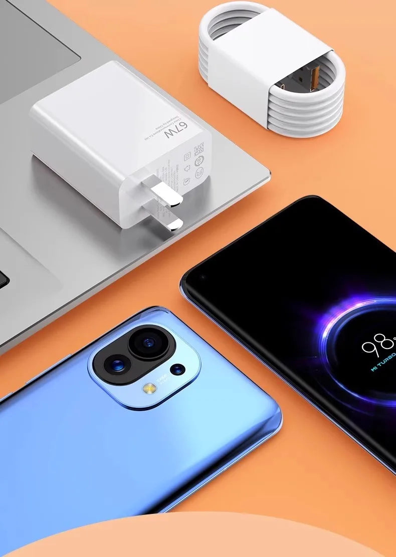 67W USB Fast Charger for xiaomi 14 13 12 11 10 Ultra Note 12T 13 Pro Turbo Quick Charge Type C USB Charging Cable Beauty World Shop