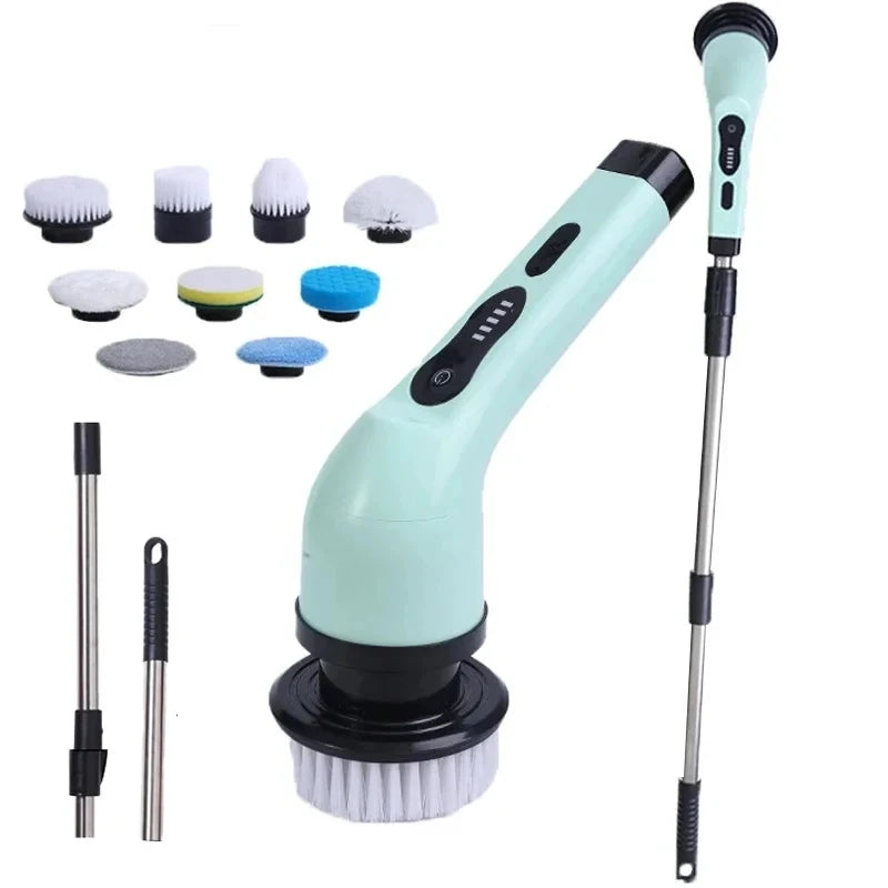 9-in-1 Electric Cleaning Brush Electric Spin Cleaning Scrubber Electric Cleaning Tools Parlour Kitchen Bathroom Cleaning Gadgets Beauty World Shop