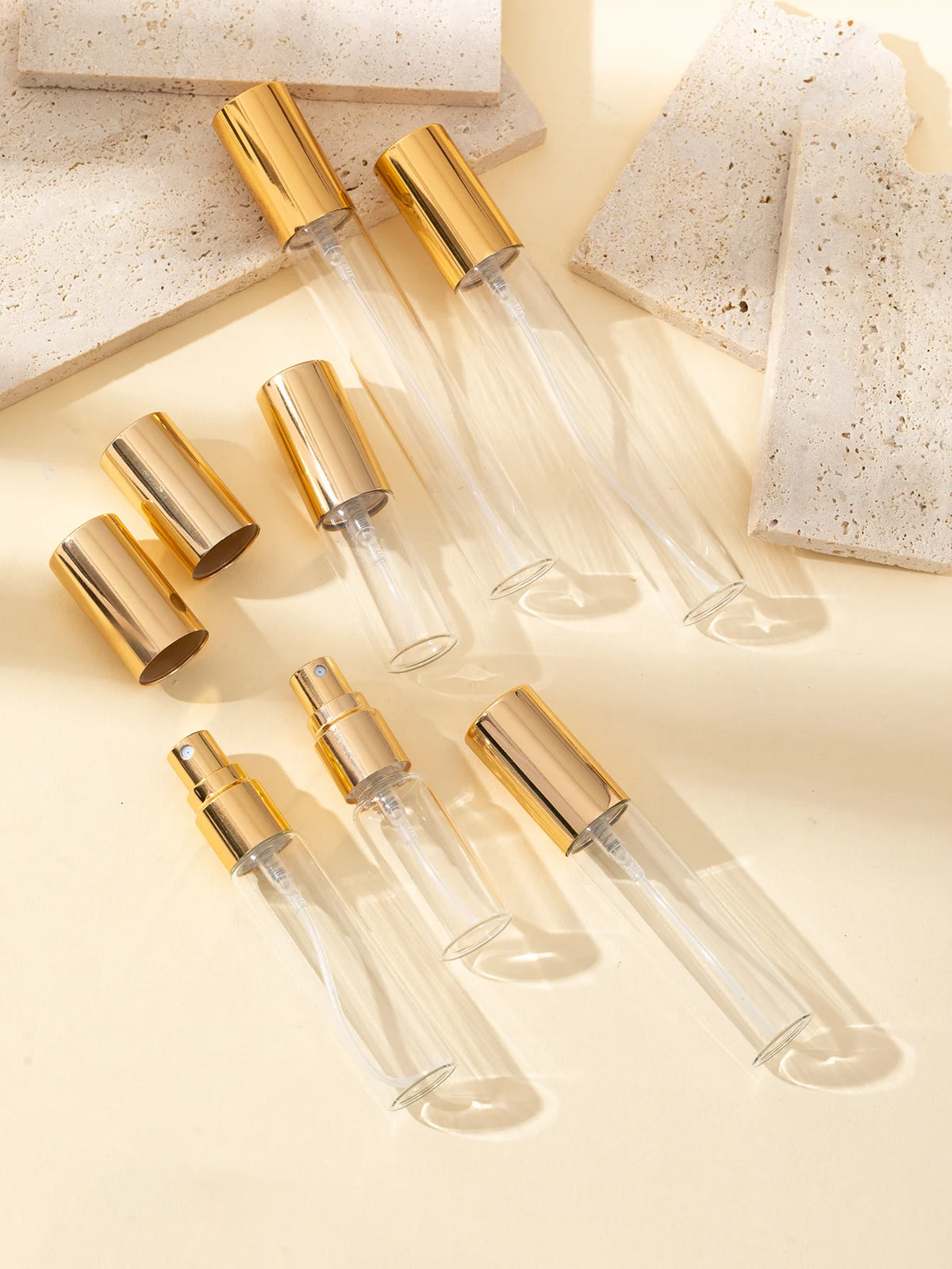 Wholesale 35/Piece 5ml 10ml 15ml Local Tyrant Gold Transparent Glass Thickened Spray Bottle Mini Perfume Bottle Travel Size Beauty World Shop
