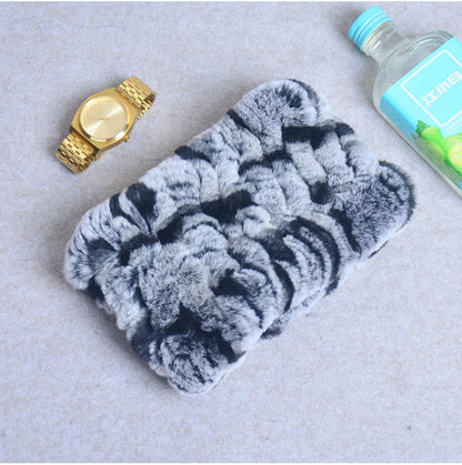 Women Handmade Stretch 100% Real Rabbit Fur Scarf Knit Genuine Rex Rabbit Fur Headbands Girls Natural Rabbit Fur Ring Scarves Beauty World Shop