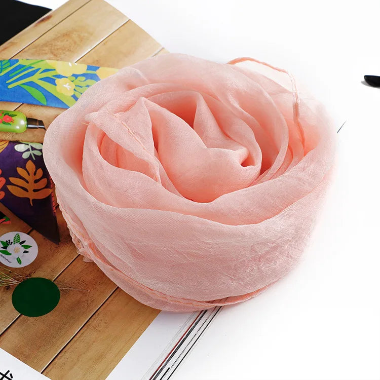 New 70X70cm Simulation Silk Scarves Women's Versatile Small Square Solid Chiffon Scarf Gauze Scarf Party Gift Beauty World Shop