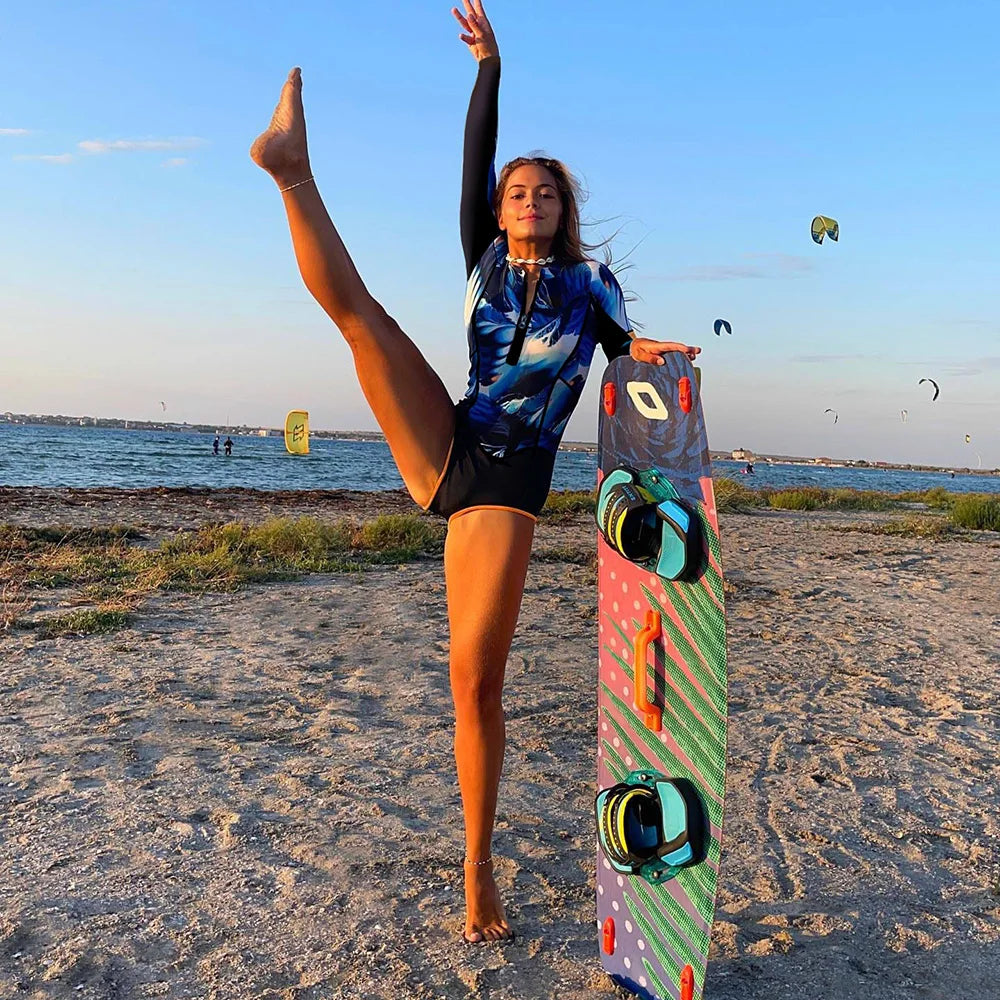 2026 Surfing Sport Swimsuit Long Sleeves Women One Piece Swimsuit  Swimwear Solid Monokini Bathing Suit Tropical Bodysuit Female Beauty World Shop