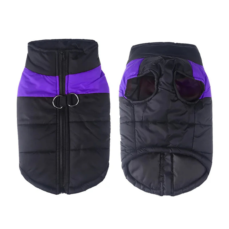 Warm Winter Dog Jacket For Winter Padded Pet Vest Coat For Small Large Dogs Waterproof Pets Clothes With D-ring Golden Retriever