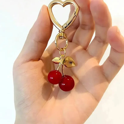 Cherry Blossom Heart-Shaped Bag Charm Durable Lobster Clasp DIY Bag Accessory Perfect Gift for Women Romantic Token of Love Beauty World Shop