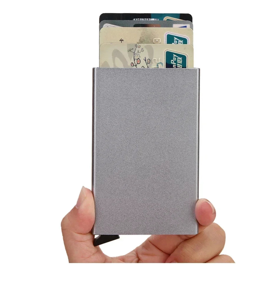 Small and Practical Pop Up Minimalist Smart Wallet Thin Slim RFID Credit Card Holder for Men Women Metal Purse Mini Wallets Beauty World Shop