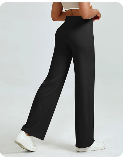 High Waisted Straight Leg Yoga Pants for Women, Naked Feeling Butt Lifting Loose Fit Workout Trousers, Slimming Gym Pants Beauty World Shop