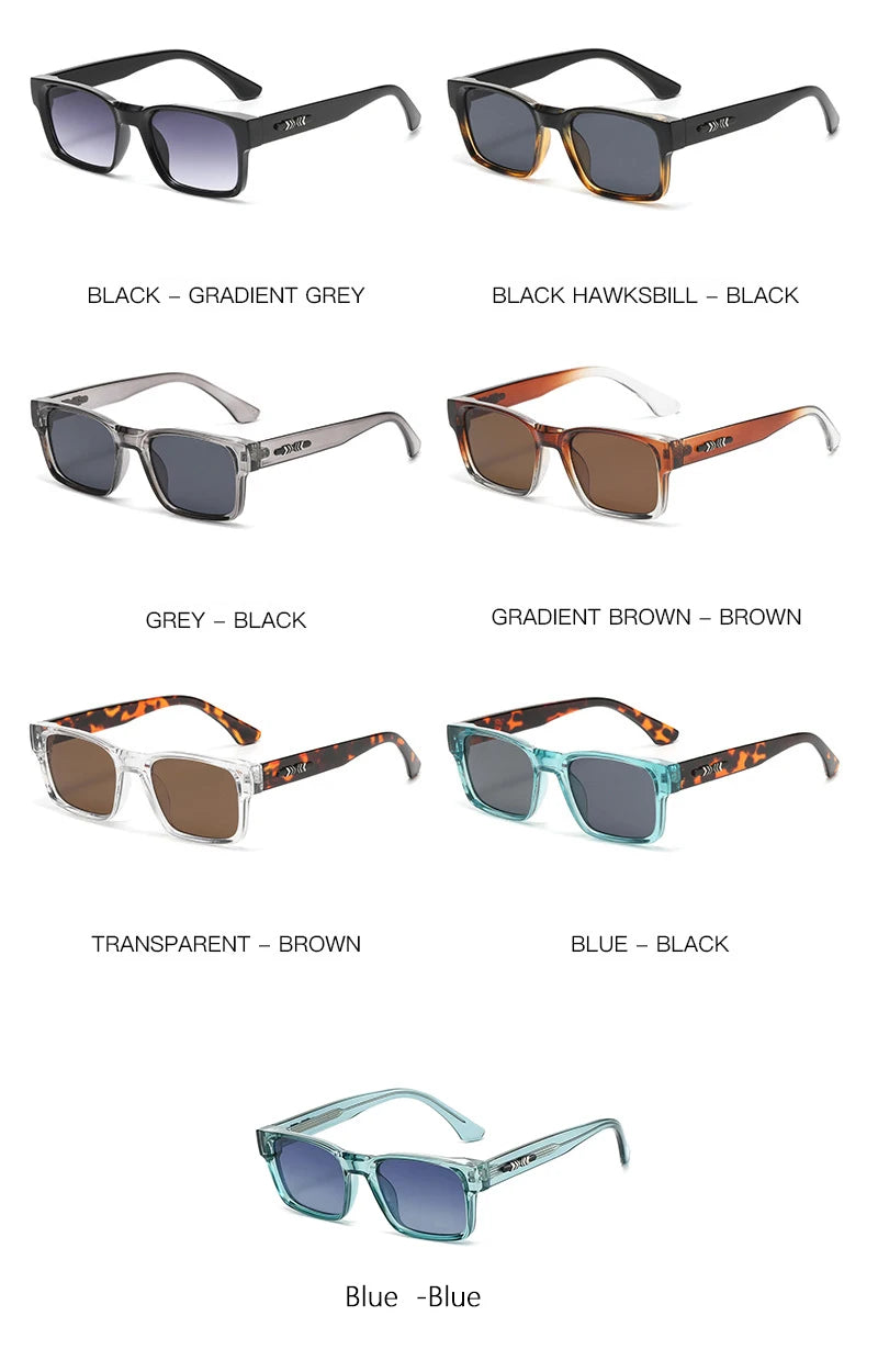 Light Luxury Square Sunglasses Minimalist Design Elegant Unisex Uv400 Protection Sun Glasses 9017 Beauty World Shop