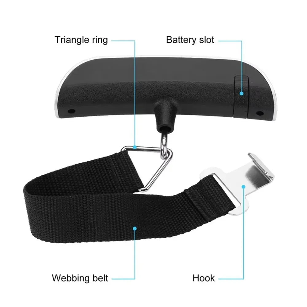 50kg Portable Hanging Scale Electronic Hand Luggage Scale Digital Display Suitcase 110lb Travel Baggage Bag Weighing Tools Beauty World Shop