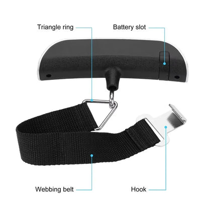 50kg Portable Hanging Scale Electronic Hand Luggage Scale Digital Display Suitcase 110lb Travel Baggage Bag Weighing Tools Beauty World Shop