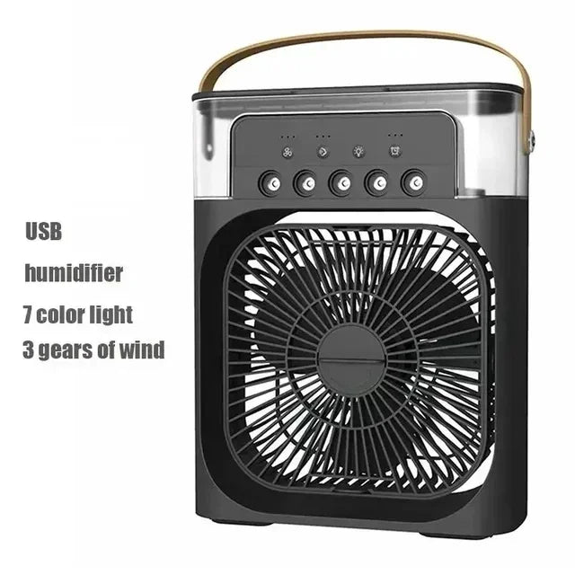 New 3 In 1 Fan AIr Conditioner Household Mini Air Cooler LED Night Light Portable Humidifier Air Adjustment Fan Office Home Fan Beauty World Shop