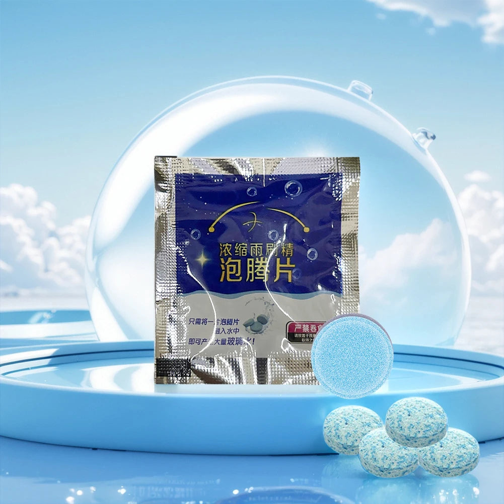 200-10pcs Solid Cleaner Car Windscreen Cleaner Effervescent Tablet Auto Wiper Glass Solid Cleaning Concentrated TabletsDetergent Beauty World Shop