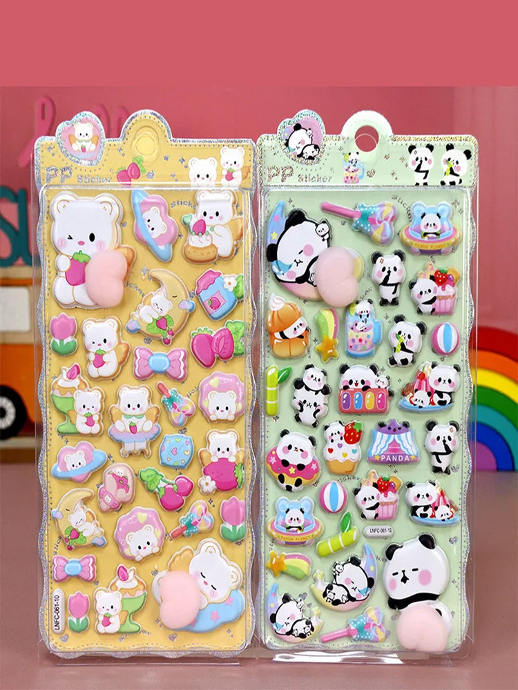 1 Sheet 3D Cute Animal Butt Stickers, Stress Relief Puffy Squishy Sticker for DIY Scrapbook Guitar Phone Case Laptop Decal Beauty World Shop
