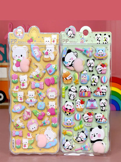 1 Sheet 3D Cute Animal Butt Stickers, Stress Relief Puffy Squishy Sticker for DIY Scrapbook Guitar Phone Case Laptop Decal Beauty World Shop
