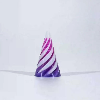 3D Printed Spiral Cone Pyramid Passthrough Sculpture Pass Through Pyramid Toy Mini Vortex Thread illusion Cone Spiral Ornament Beauty World Shop