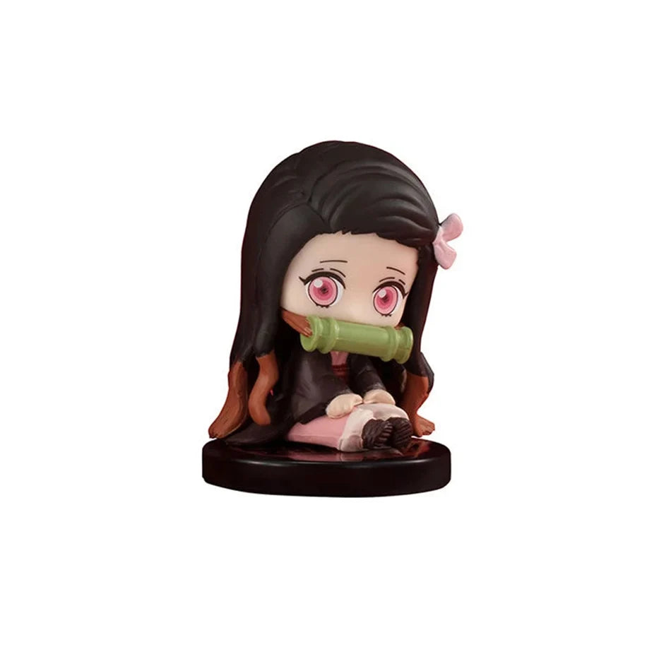 5 Style/Set Q Version Demon Slayer Sitting Ghost Doll Tanjiro Nidouzi Inosuke Zenizu Figure Action Figure Movie Model Toys Doll Beauty World Shop