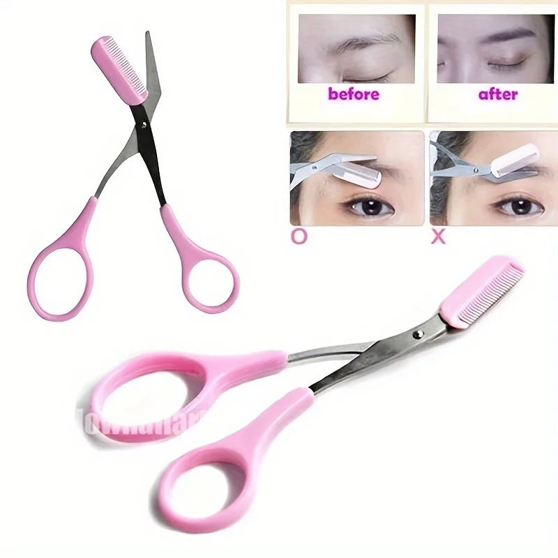 Stainless Steel Eyebrow Trimming Scissors With Comb, Safe Eyebrow Trimming Makeup Tool, Precise Creation Of Perfect Eyebrow Shap Beauty World Shop