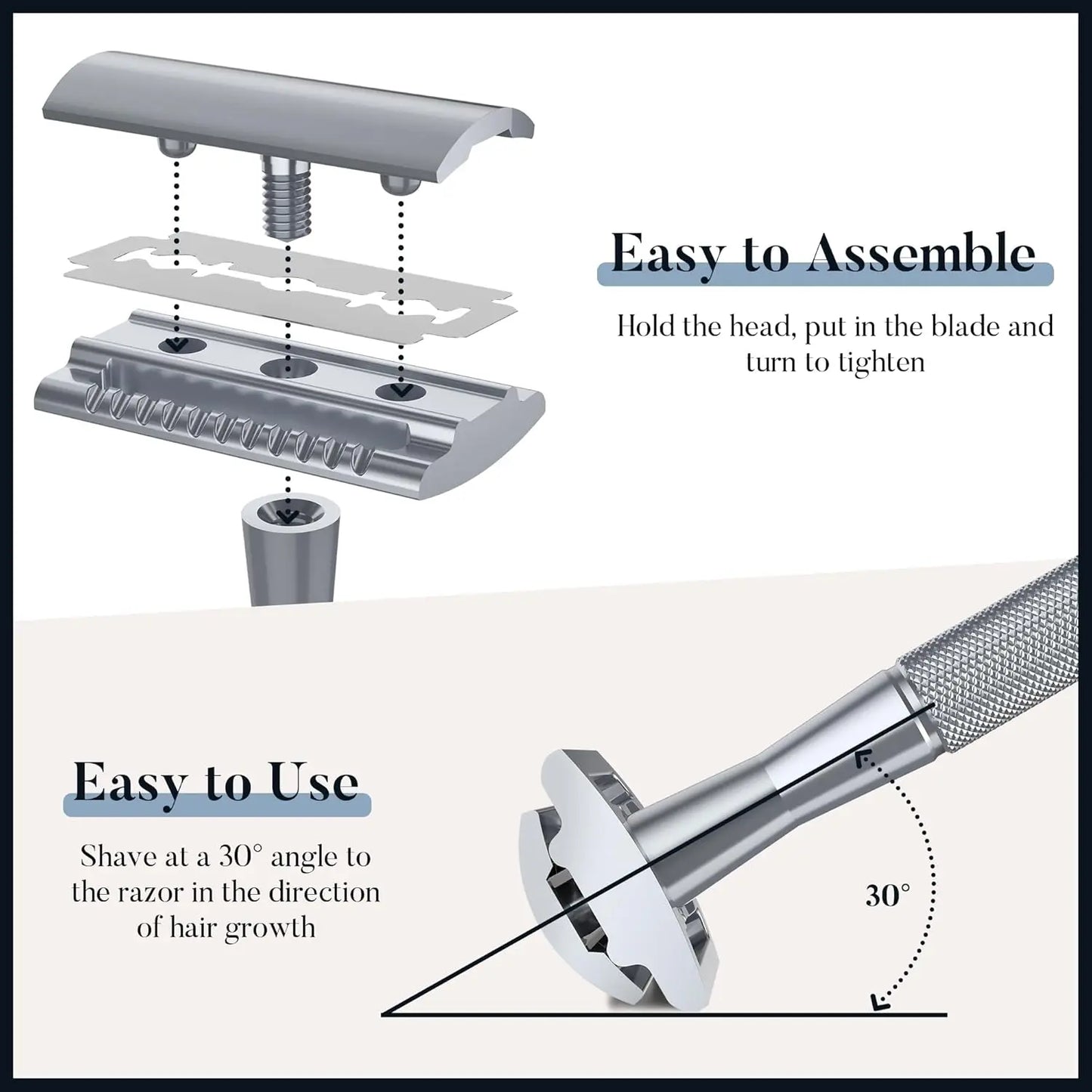 Double Edge Safety Razor for Men & Women, Metal Razor with 10 Platinum Coated Safety Razor Blades, Eco-Friendly Razor Beauty World Shop