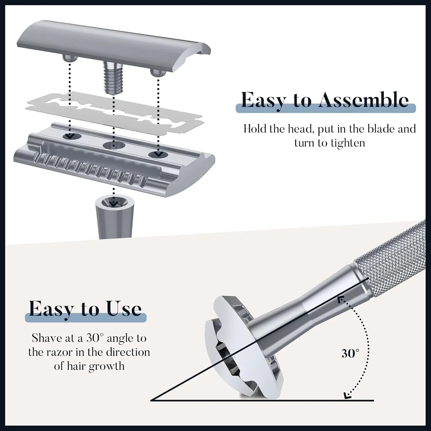 Double Edge Safety Razor for Men & Women, Metal Razor with 10 Platinum Coated Safety Razor Blades, Eco-Friendly Razor Beauty World Shop