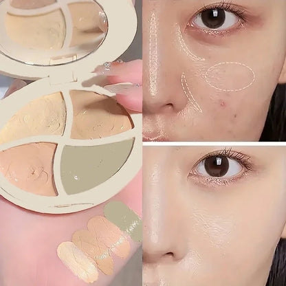 4 in 1 waterproof concealer palette, long-lasting moisturizing natural, creamy texture, covers blemishes/dark circles/acne Beauty World Shop