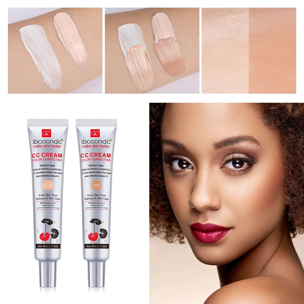45ml Color Correcting CC Cream Facial Centella Asiatica Repair BB Cream Natural Concealer Whitening Liquid Foundation Cosmetics Beauty World Shop