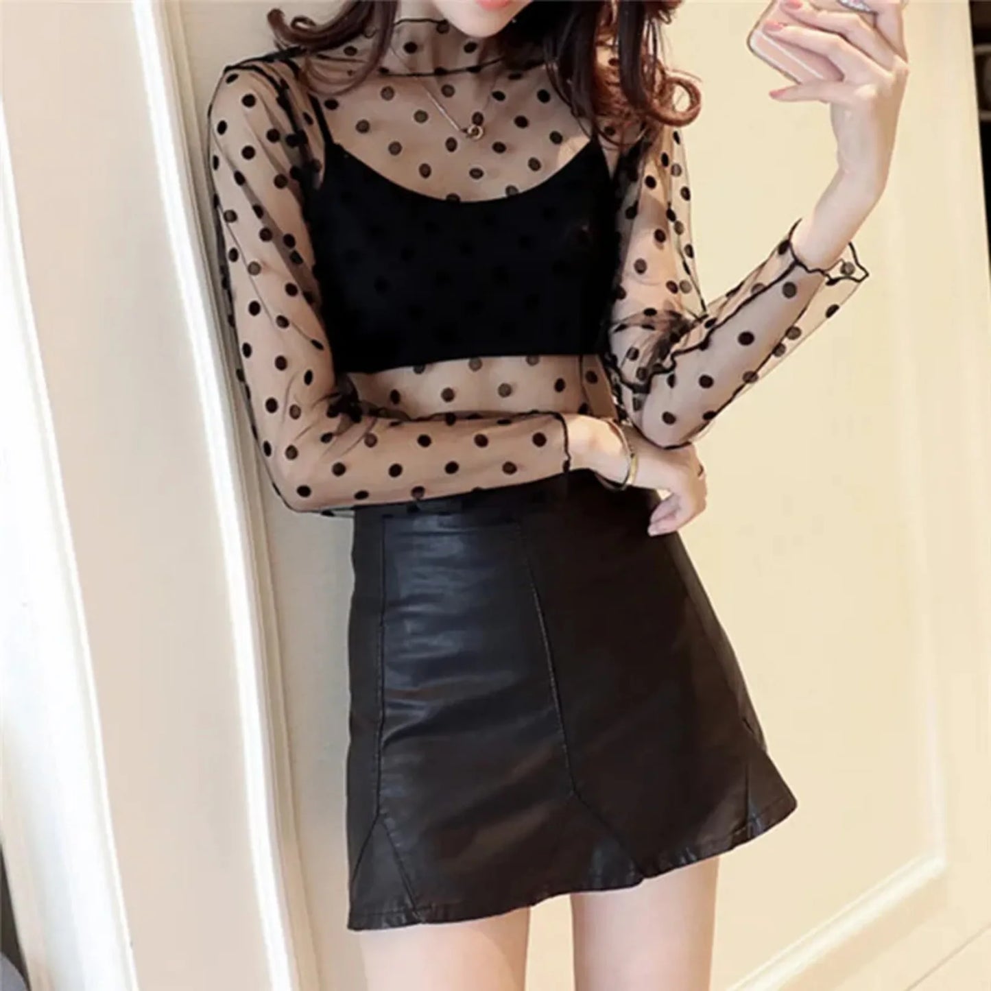 New Transparent See Through Shirt Women Sexy Harajuku Mesh Tops Net Undershirt Star Base Top Camisas Femininas Clubwear SheerTee Beauty Trend Shop