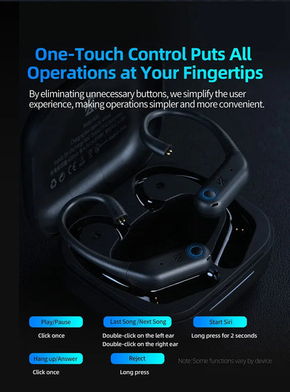 KZ AE01 Wireless Upgrade Cable Bluetooth-compatible 5.4 Earphones Wire HIFI Wireless Ear Hook With Charging Case For ZSX ZAR PR2