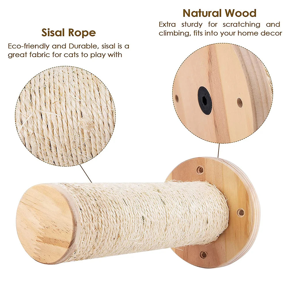 Cat Wall Climbing Shelf Steps Ladder Scratching Post Scratcher Bed Hiding House for Cats Tree Tower Pet Furniture Accessories Beauty World Shop