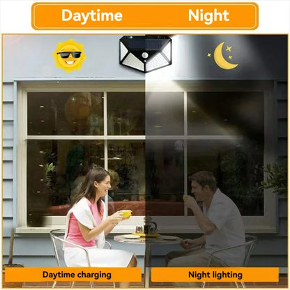 1/2/4/6Pcs 100 LED Wall Lights Outdoor Solar Lamp PIR Motion Sensor Solar Powered Sunlight Street Light for Garden Decoration Beauty World Shop